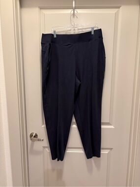 Pact Navy Organic cotton Pull-On Pants NWOT Size XL Slit at ankle
